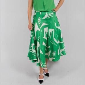 Beatrice B A-Line Pleated Skirt in Green Matisse